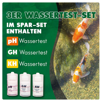 AQUALITY GARTENTEICH 3er Wassertest-Set (pH, GH, KH)