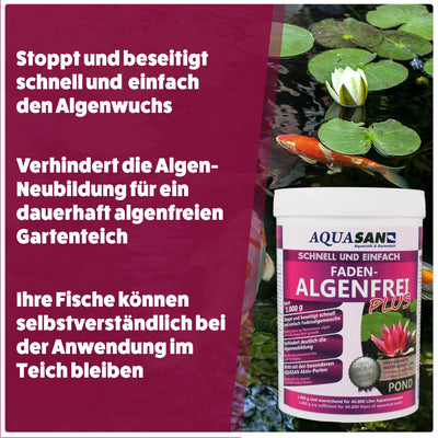AQUASAN POND FADENALGEN-FREI PLUS für den Gartenteich