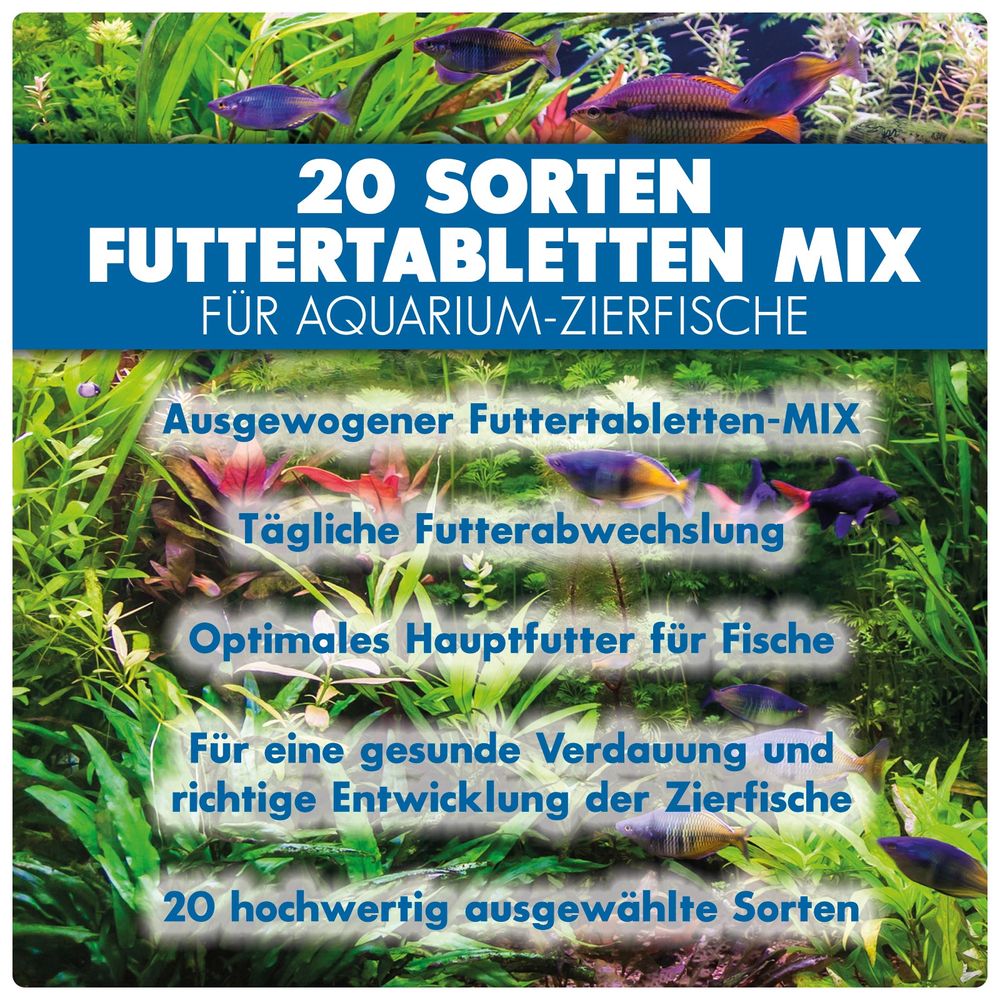 AQUALITY Aquarium PREMIUM Futtertabletten-MIX "20 Sorten"