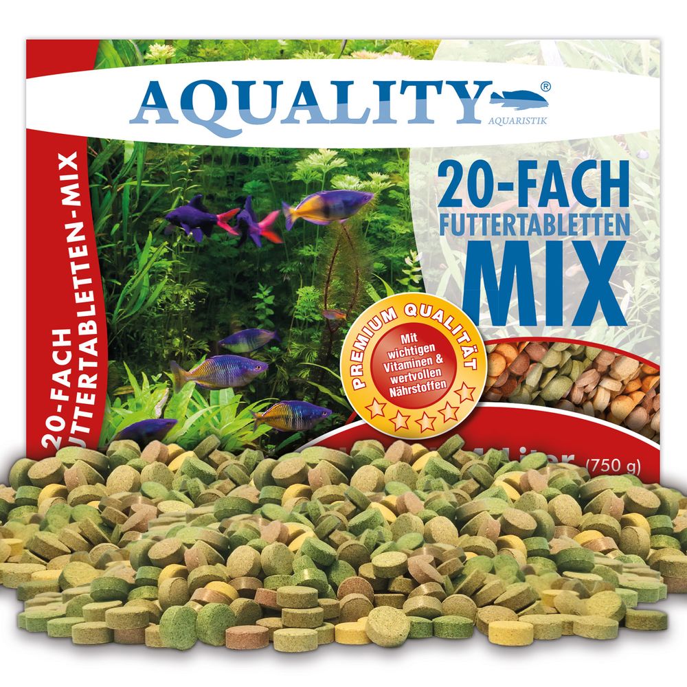 AQUALITY Aquarium PREMIUM Futtertabletten-MIX "20 Sorten"