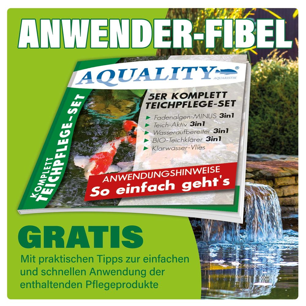 AQUALITY 5er Komplett Teichpflege-Set