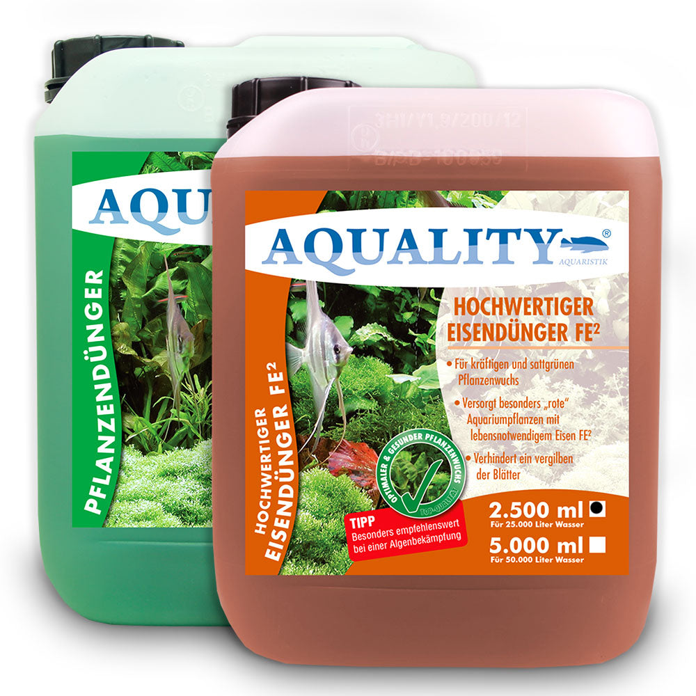 AQUALITY Pflanzen-Pflege 2er-Sparset - AQUALITY Eisendünger + AQUALITY Pflanzendünger für Ihr Aquarium