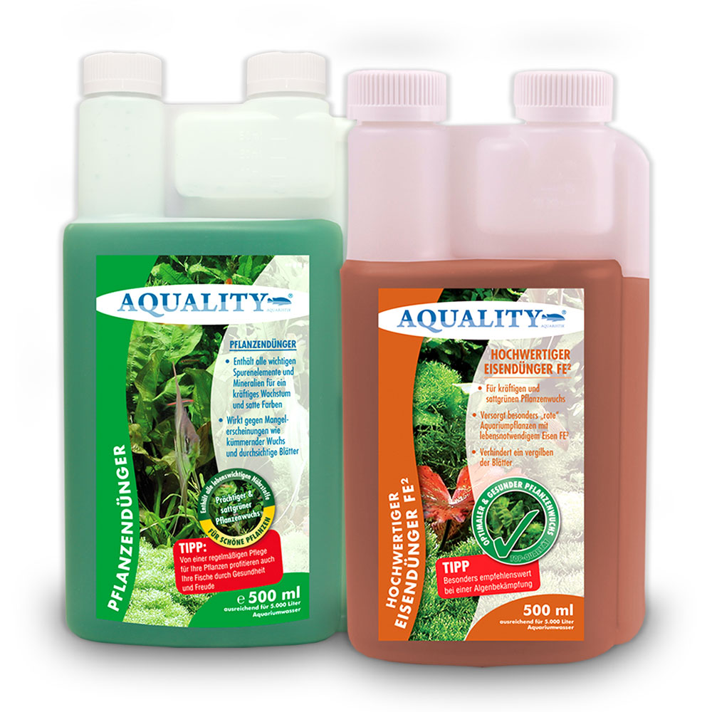 AQUALITY Pflanzen-Pflege 2er-Sparset - AQUALITY Eisendünger + AQUALITY Pflanzendünger für Ihr Aquarium