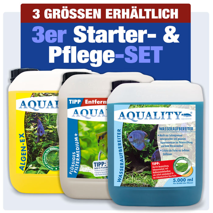AQUALITY AQUARIUM 3er Starter- & Pflege-Sparset