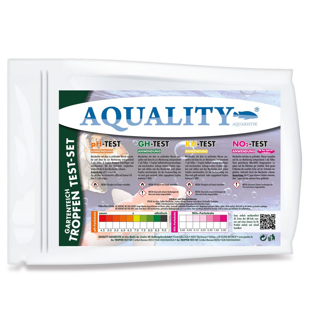 AQUALITY GARTENTEICH 3er Wassertest-Set (pH, GH, KH)