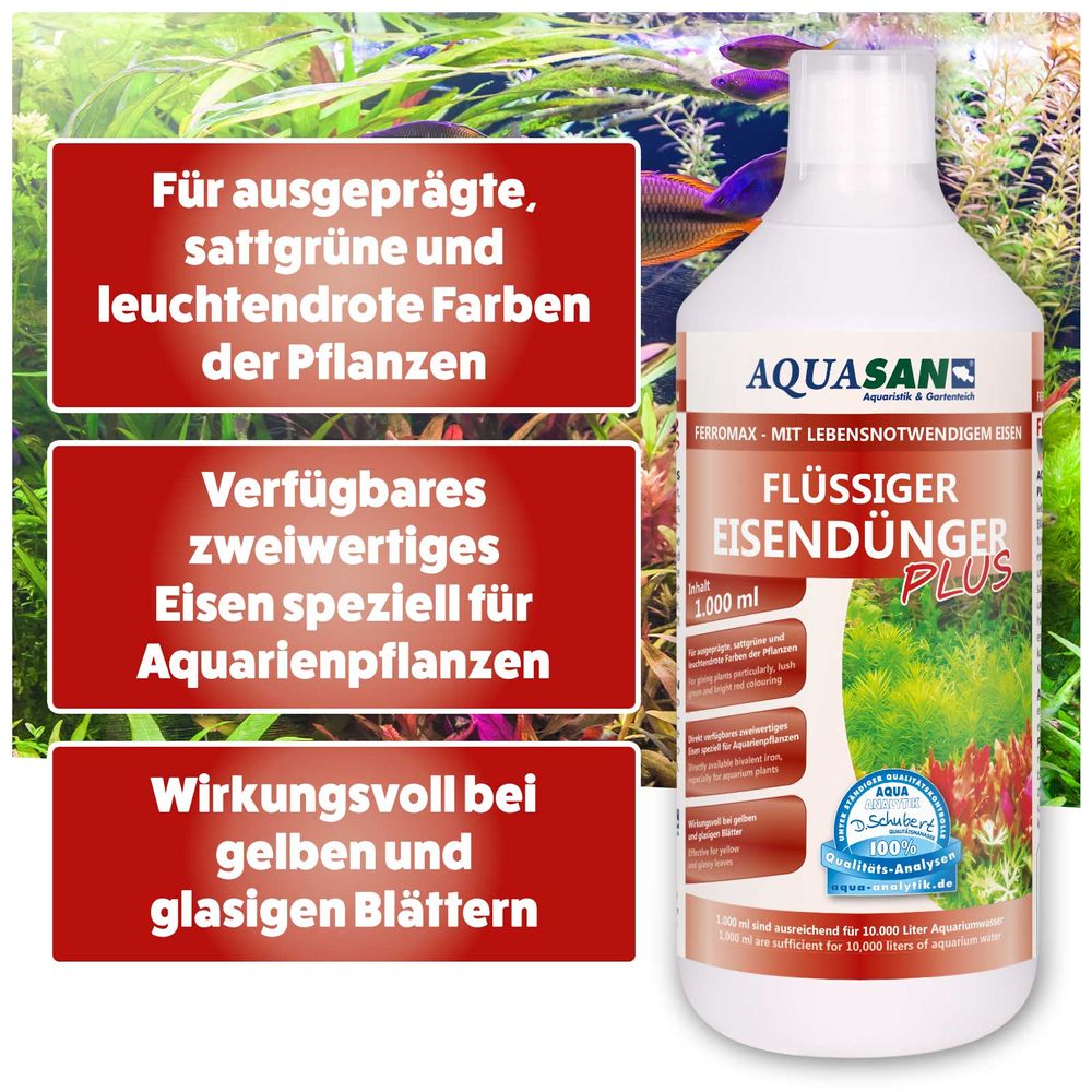 AQUASAN FerroMax Flüssiger Eisendünger Pflanzendünger für´s Aquarium