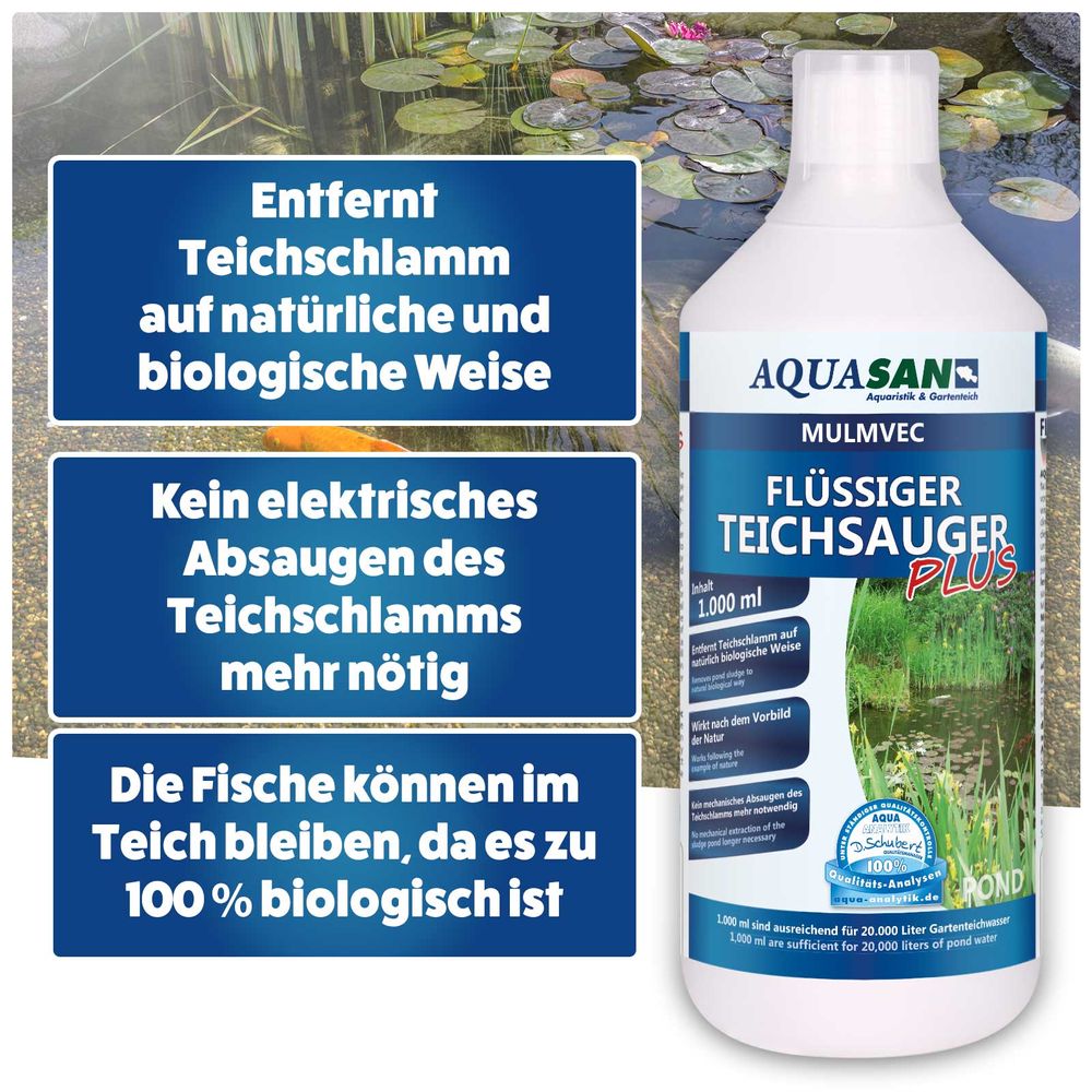 AQUASAN Mulmvec Flüssiger Teichsauger PLUS