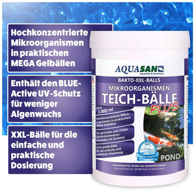 AQUASAN Gartenteich Mikroorganismen XXL Bakto-Balls PLUS