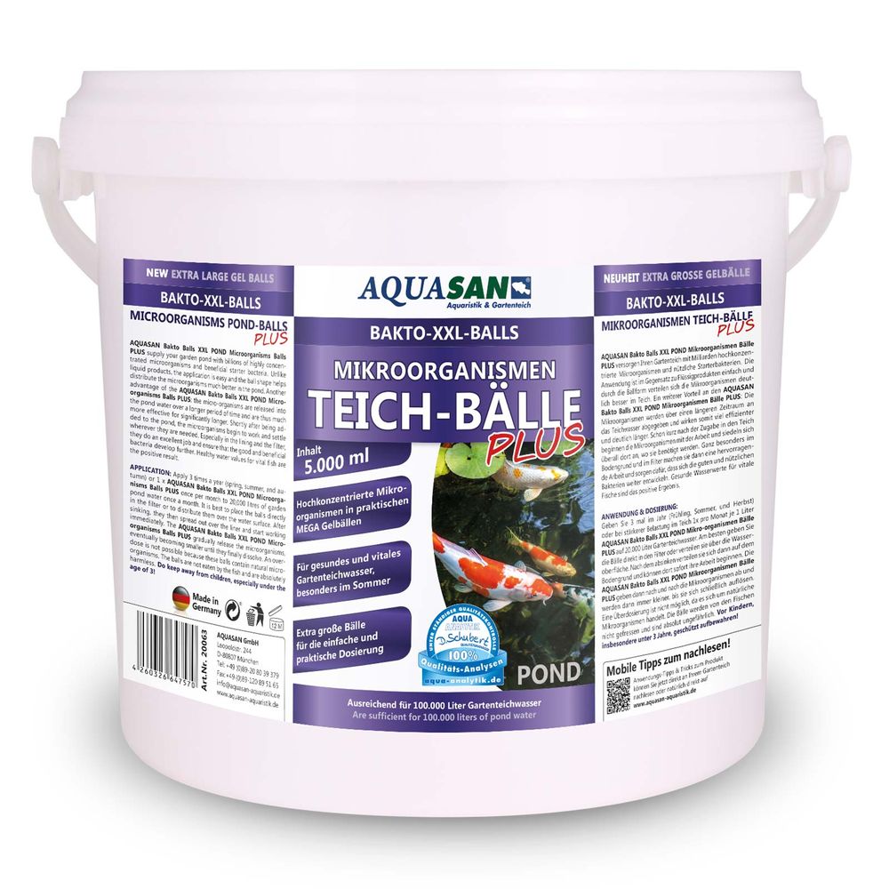AQUASAN Gartenteich Mikroorganismen XXL Bakto-Balls PLUS