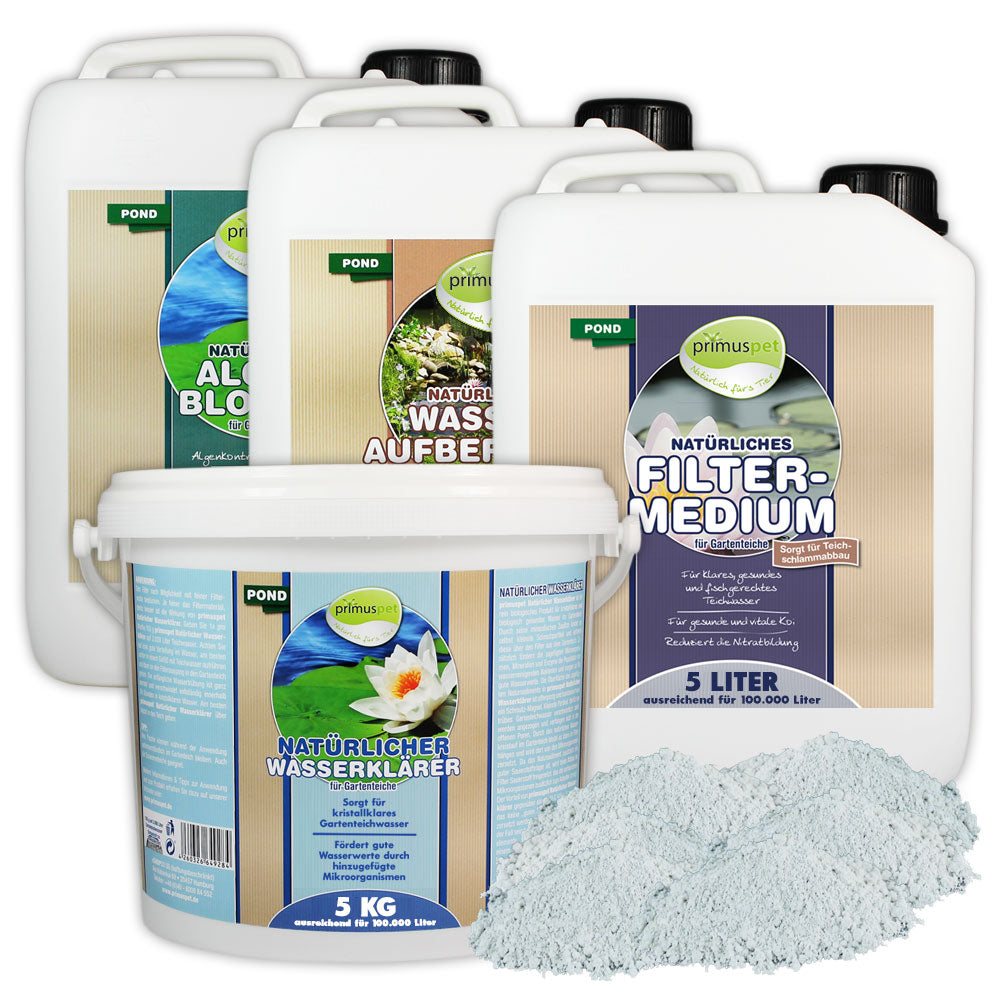 primuspet Natürliches Gartenteich 4er Pflege-Sparset