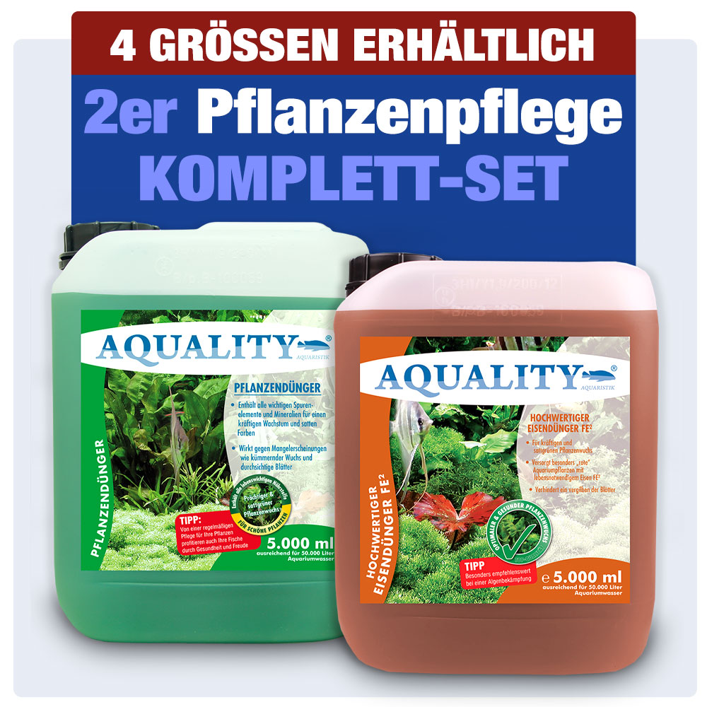 AQUALITY Pflanzen-Pflege 2er-Sparset - AQUALITY Eisendünger + AQUALITY Pflanzendünger für Ihr Aquarium