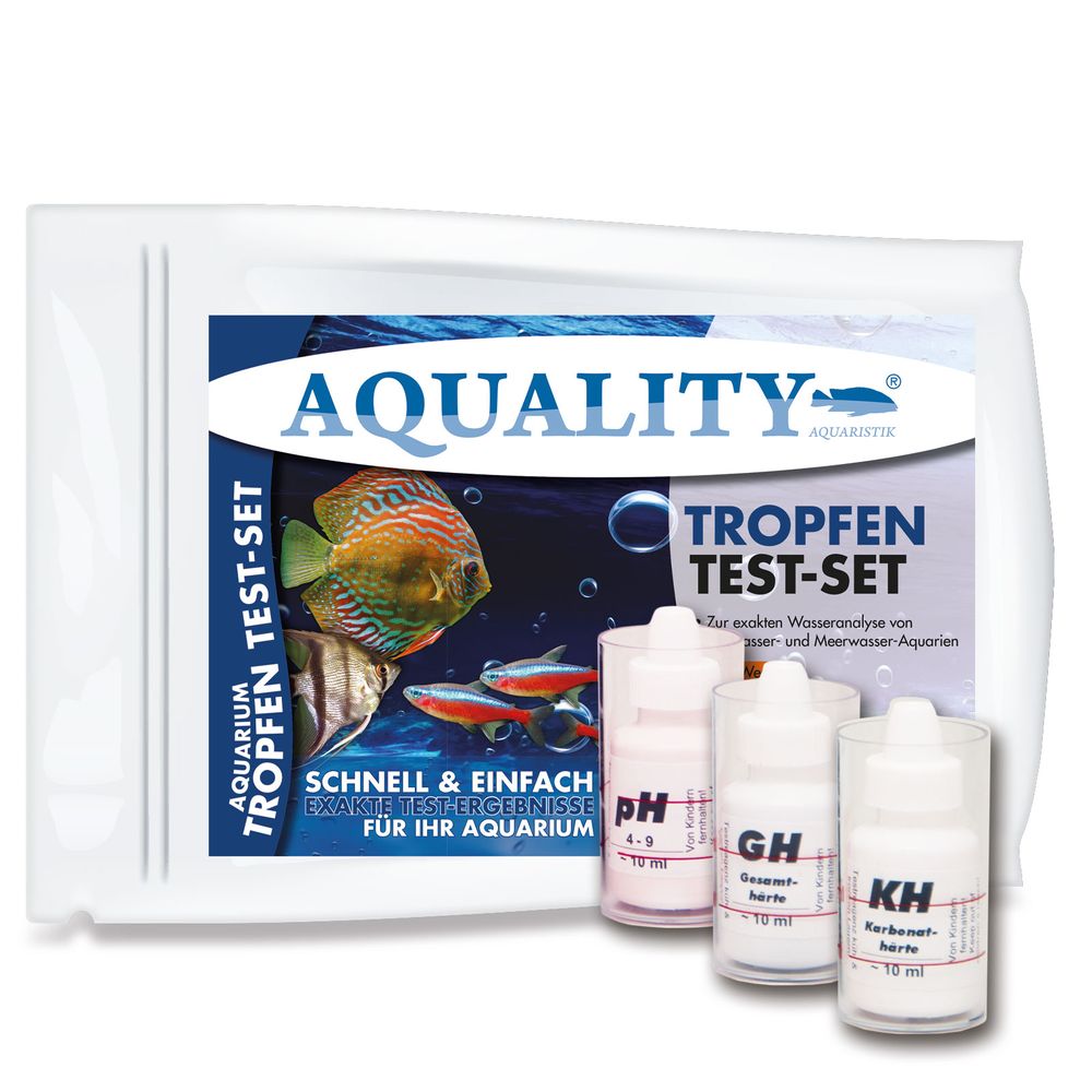 AQUALITY Aquarium Wassertest 3er Wassertest-Set (pH, GH, KH)