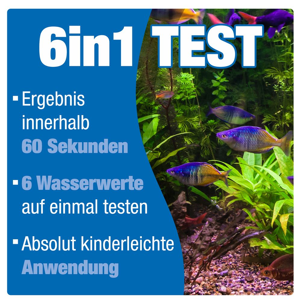AQUALITY 6in1 Aquarium Multi-Wassertest - 50 Teststreifen